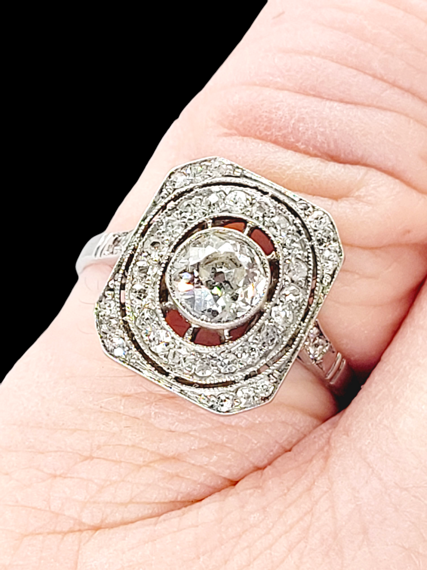 Art deco diamond panel engagement ring
SKU: 7601