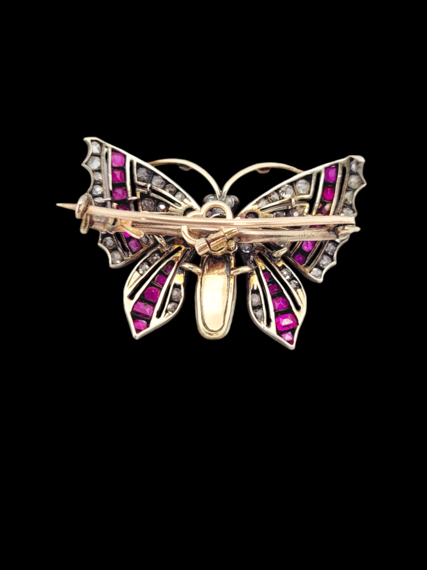Fine Antique Ruby, diamond and natural pearl butterfly brooch
SKU: 7600
