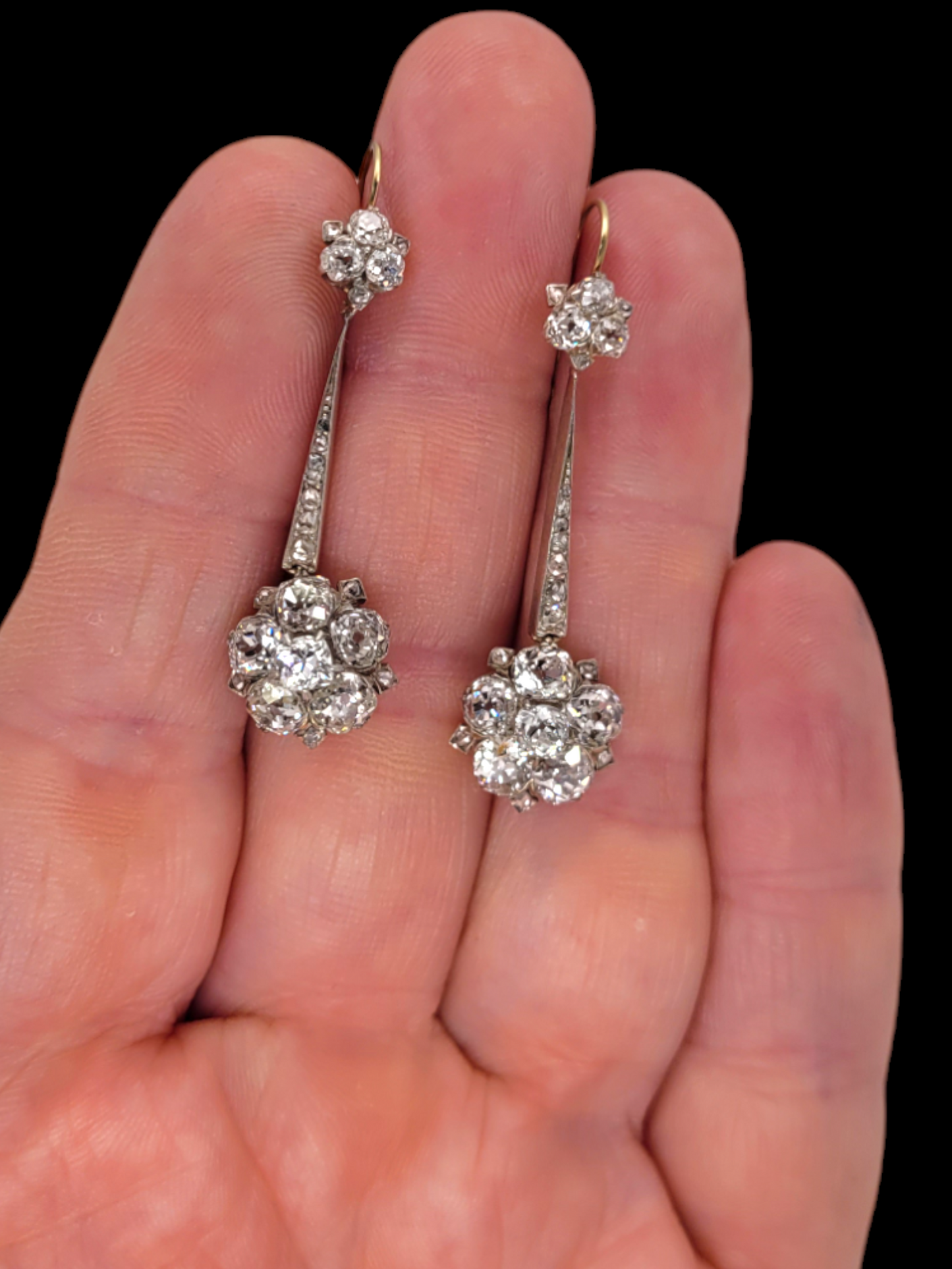 Antique chunky old mine diamond cluster drop earrings
SKU: 7615