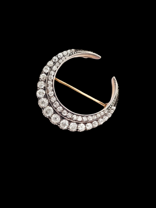 Antique diamond crescent brooch, pendant
SKU: 7644