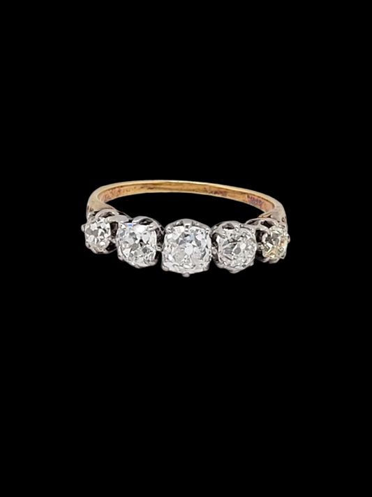 Edwardian chunky old mine cut five stone ring
SKU: 7648