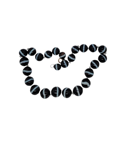 Antique banded agate an faceted rock crystal necklace
SKU: 7668