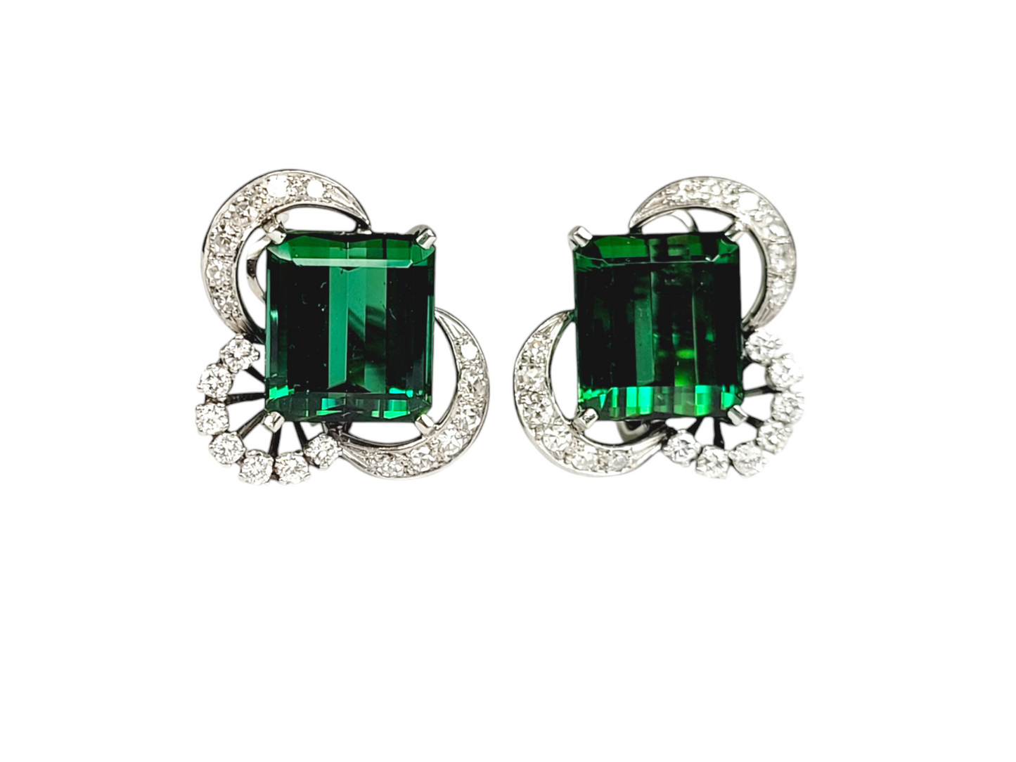 Cool Green tourmaline and diamond earrings
SKU: 7691