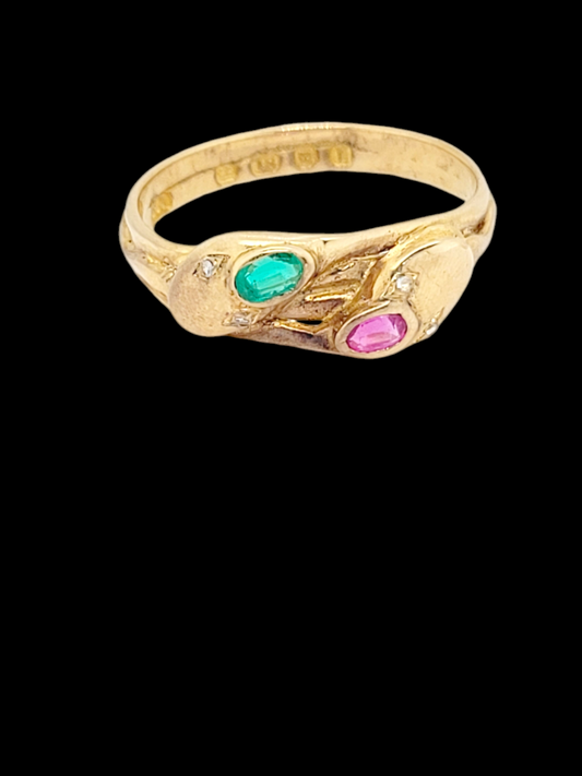 Antique gem set double snake ring
SKU: 7712