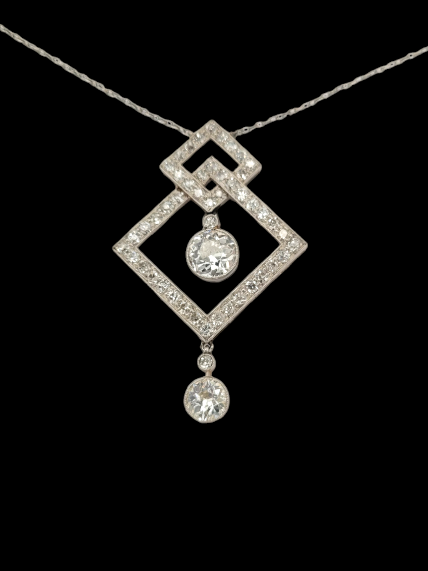 Art deco 1920s old cut diamond pendant
SKU: 7717