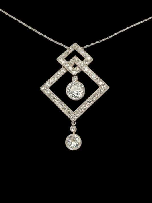 Art deco 1920s old cut diamond pendant
SKU: 7717