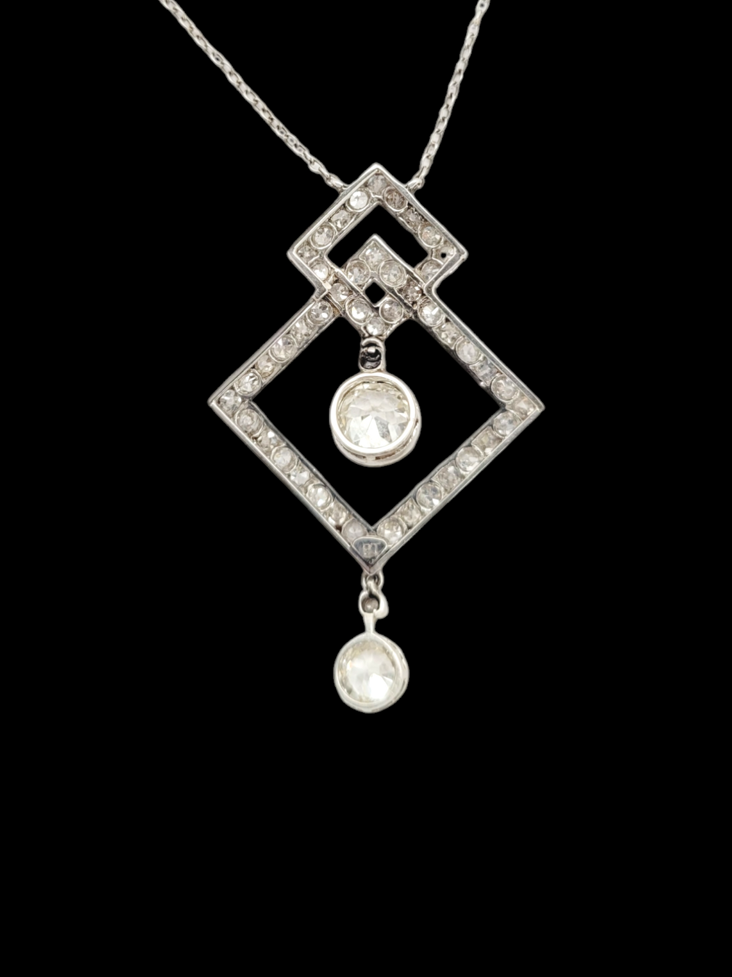 Art deco 1920s old cut diamond pendant
SKU: 7717