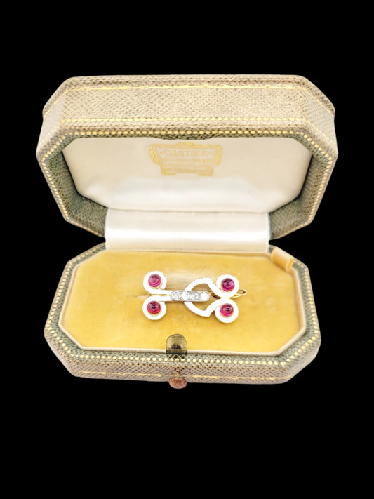 Art deco Cartier ruby and enamel brooch
SKU: 7757