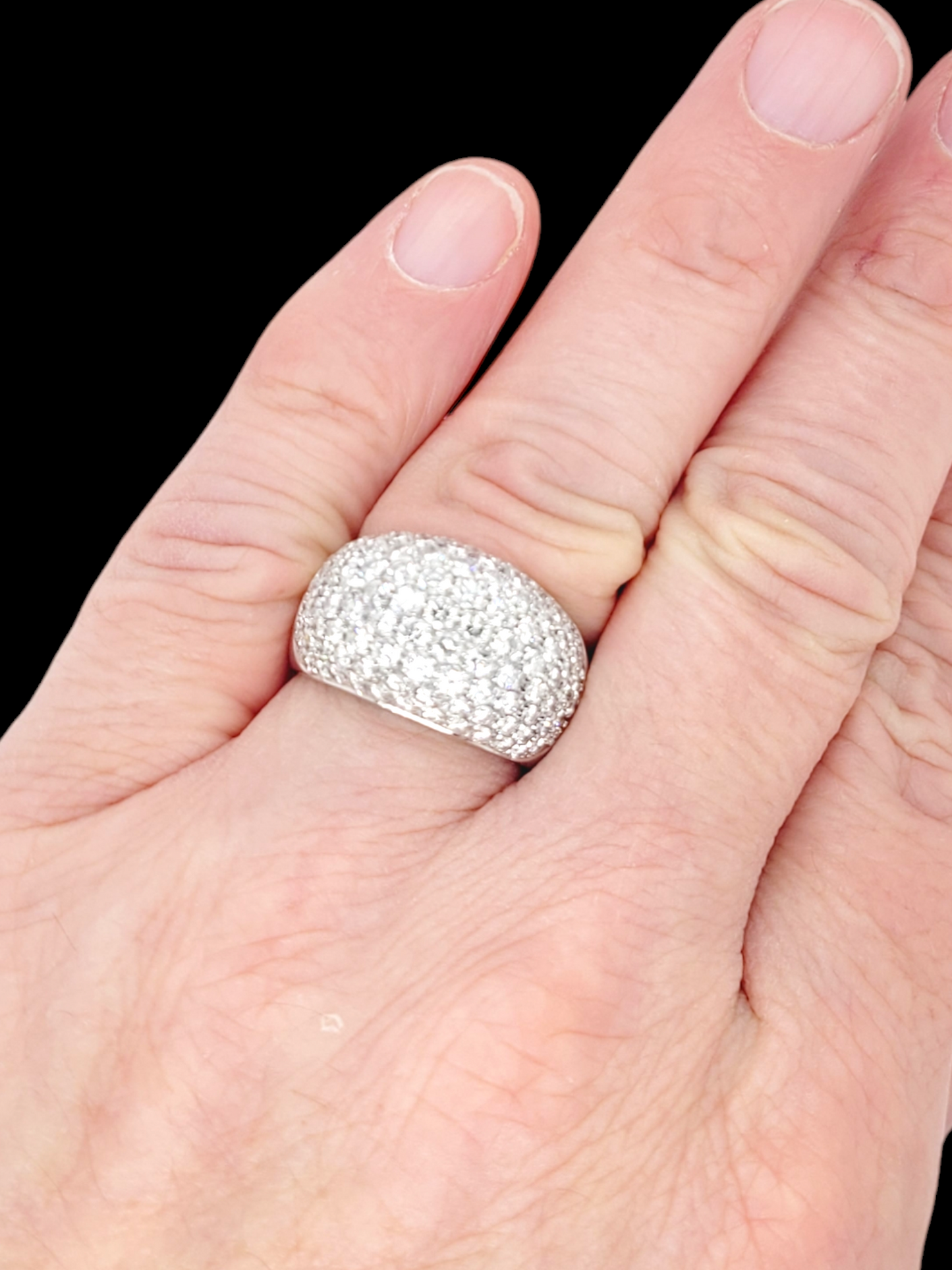 Modern pave diamond bombe ring
SKU: 7751