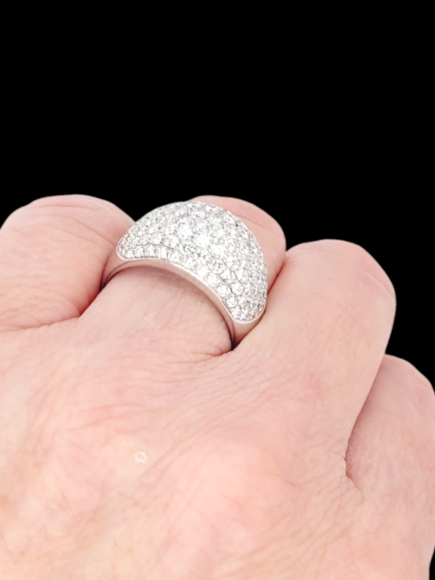 Modern pave diamond bombe ring
SKU: 7751