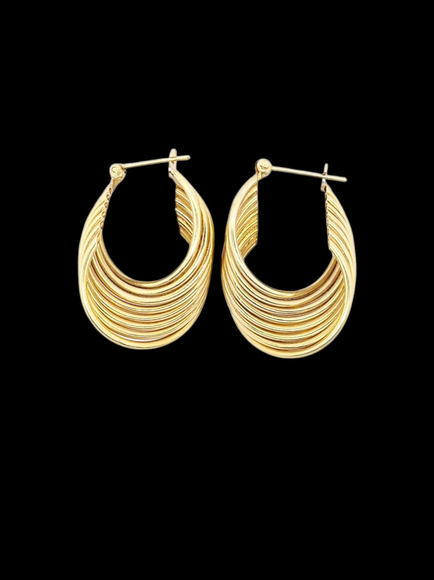 Stylish vintage gold multi strand twist hoop earrings
SKU: 7895