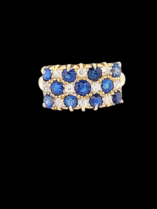 Antique sapphire and diamond chequer board ring
SKU: 7929