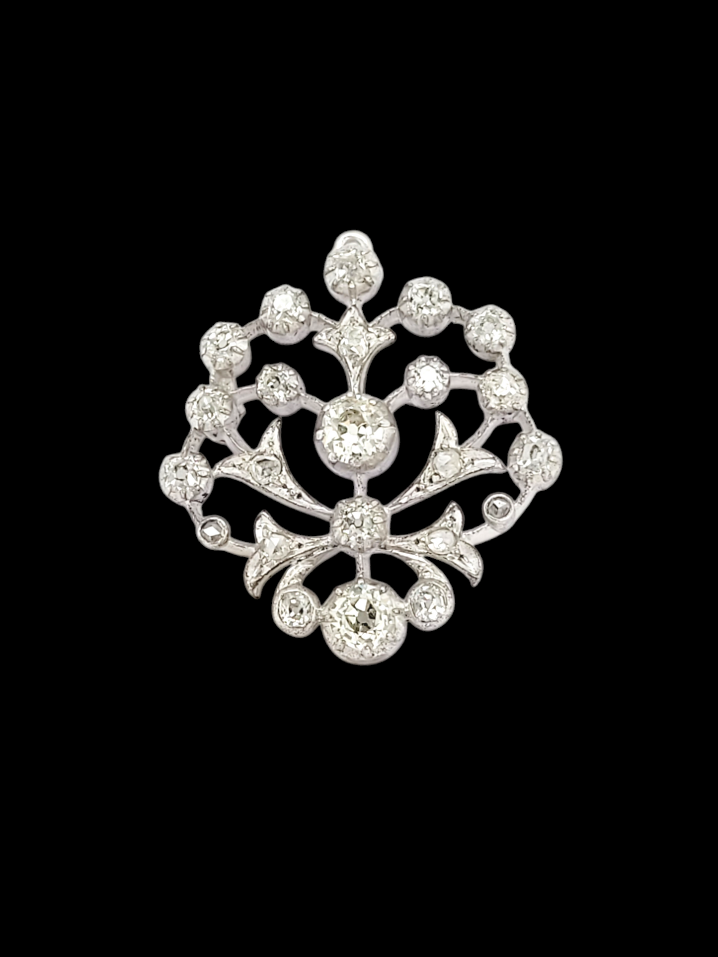 Antique old mine cut diamond heart pendant/brooch
SKU: 7936