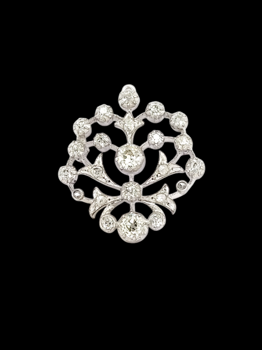 Antique old mine cut diamond heart pendant/brooch
SKU: 7936