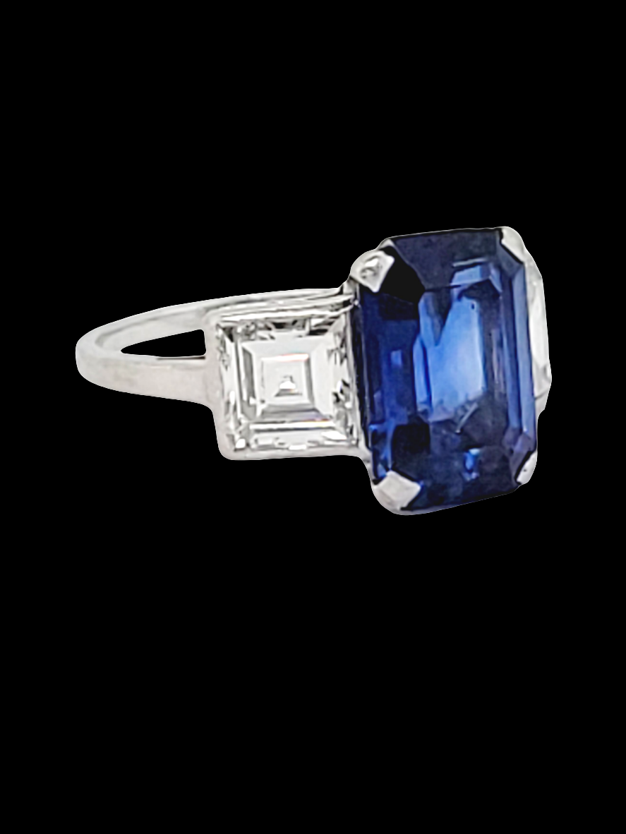 Art deco Ceylon sapphire and diamond engagement ring
SKU: 6991