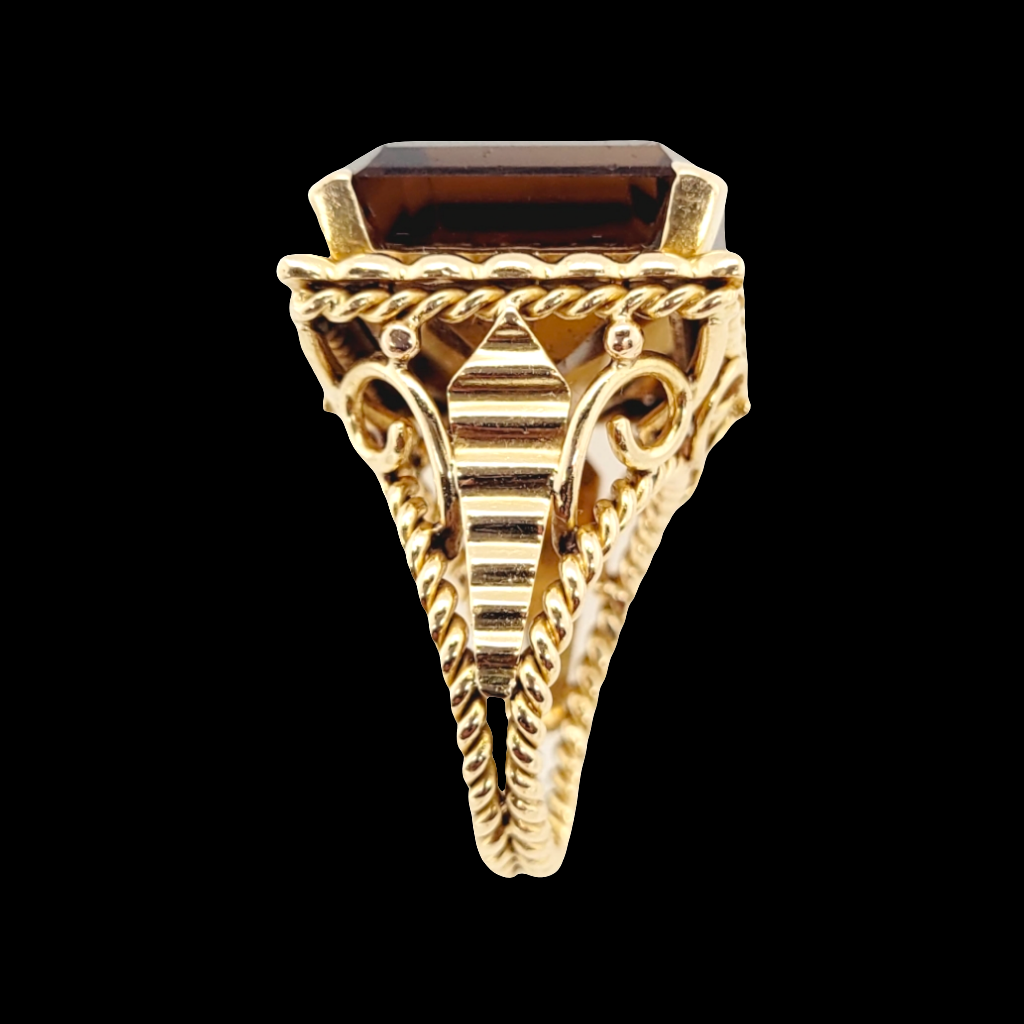 Vintage citrine dress ring sk 5998