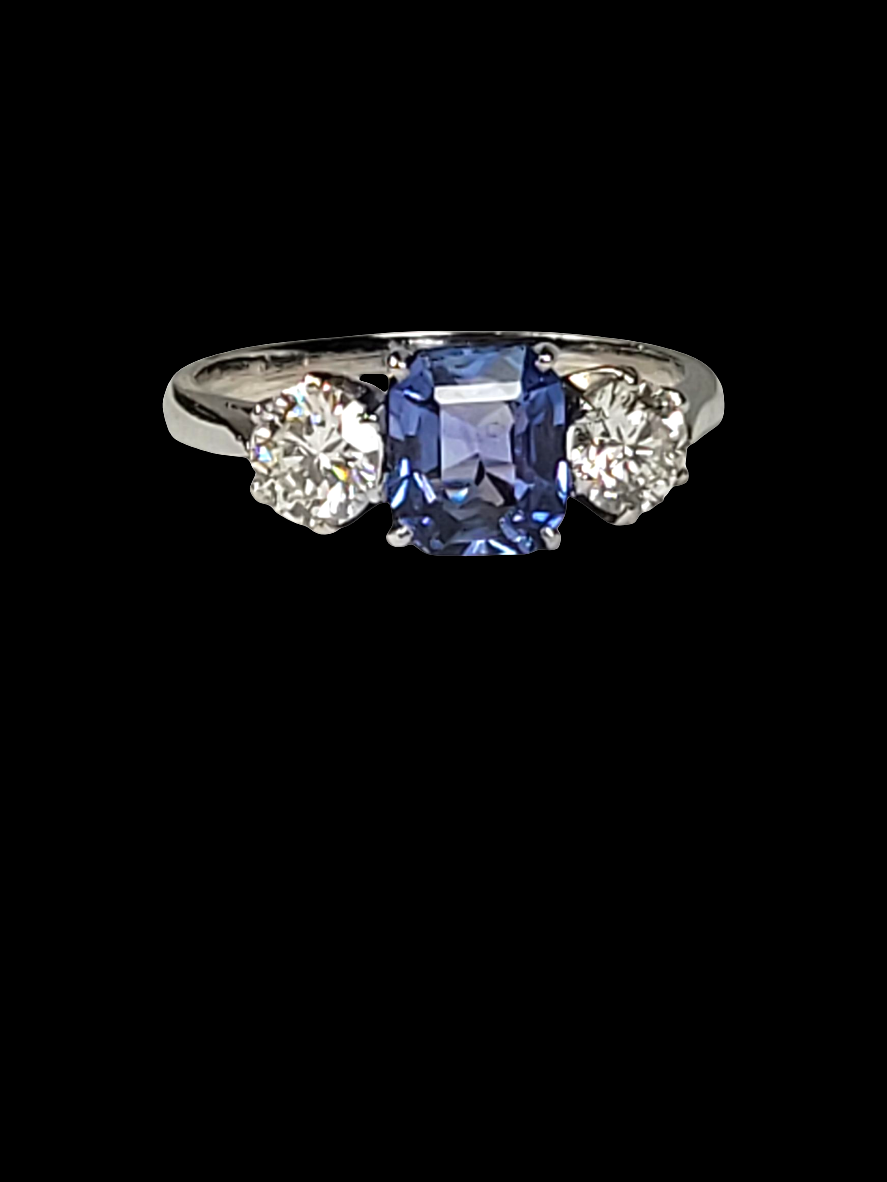 Cornflower Ceylon sapphire and diamond engagement ring
SKU: 8439