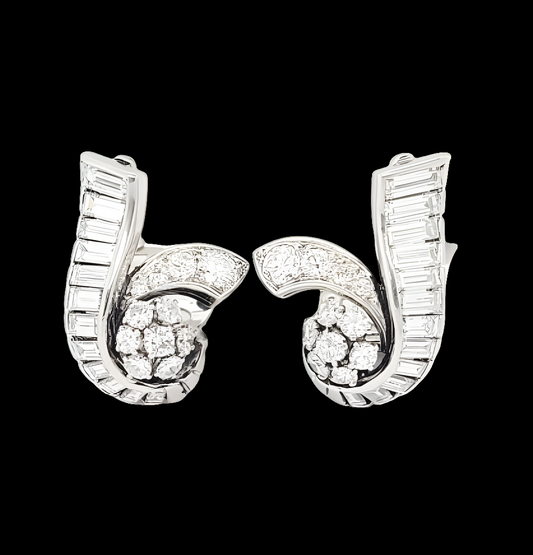 Art deco baguette and brilliant cut diamonds ear cuffs
SKU: 6859