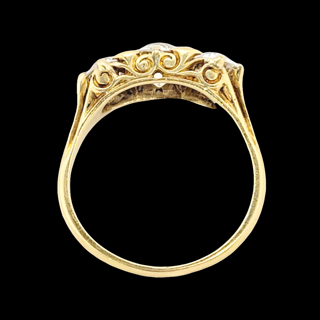 Antique old cut diamond carved half hoop ring
SKU: 6870