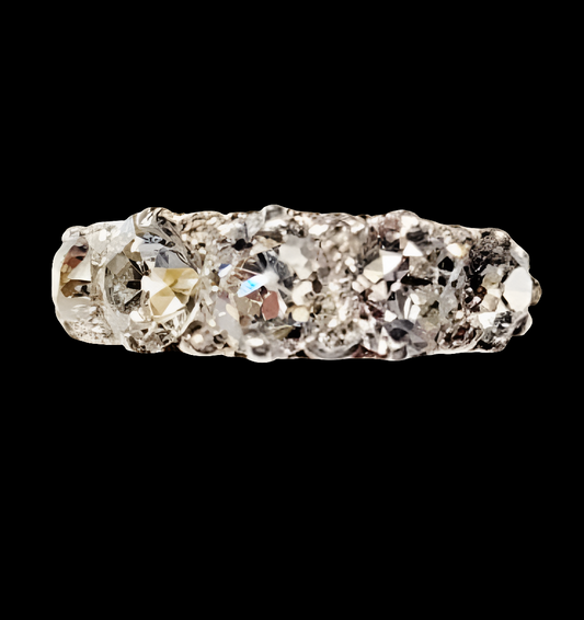 Antique diamond five stone carved half hoop ring
SKU: 5442