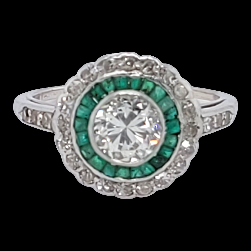 Art deco emerald and diamond target ring

SKU: 6593
