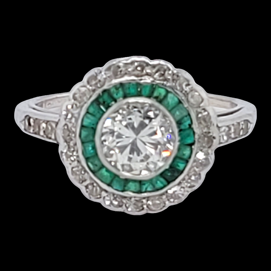 Art deco emerald and diamond target ring

SKU: 6593