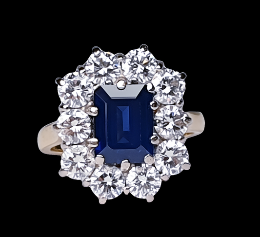 Antique Sapphire and Diamond Cluster Ring
SKU: 2265