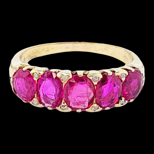 Antique Burmese Ruby five stone ring

SKU: 6569