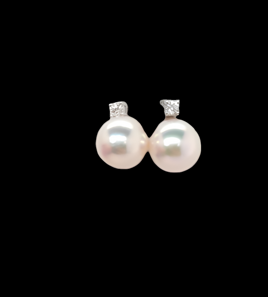 Pair of Akoya pearl and diamond stud earrings
SKU: 7431