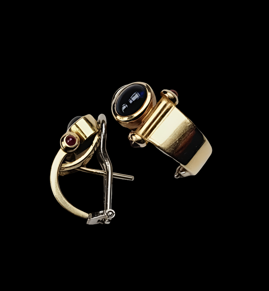 Vintage cabochon sapphire and ruby earrings
SKU: 5370