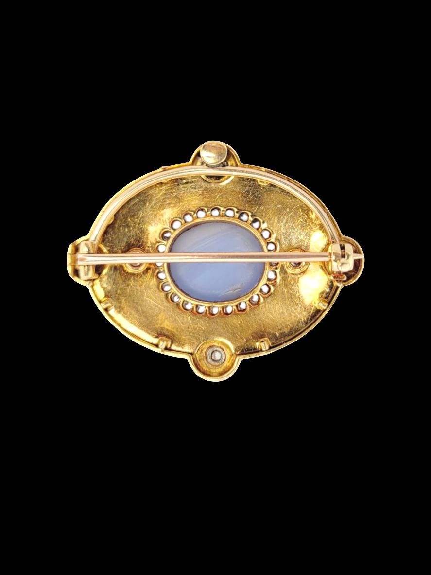 Fine Edwardian star sapphire, diamonds and enamel brooch/pendant
SKU: 8065
