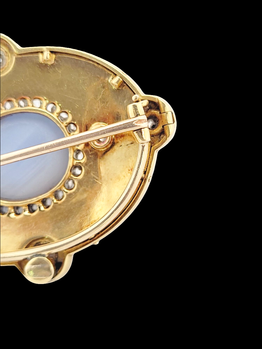 Fine Edwardian star sapphire, diamonds and enamel brooch/pendant
SKU: 8065