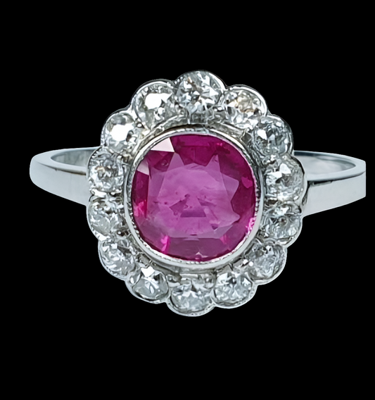 Burmese Ruby and Diamond Cluster Ring
SKU: 3775