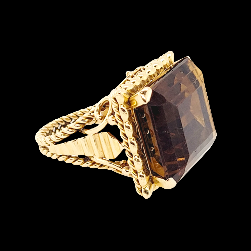 Vintage citrine dress ring sk 5998