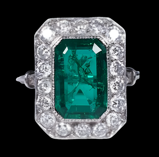 Emerald and diamond dress ring
SKU: 4338
