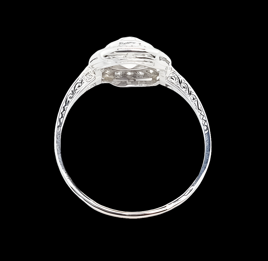 Art deco 1.50ct cushion cut diamond halo engagement ring
SKU: 7136