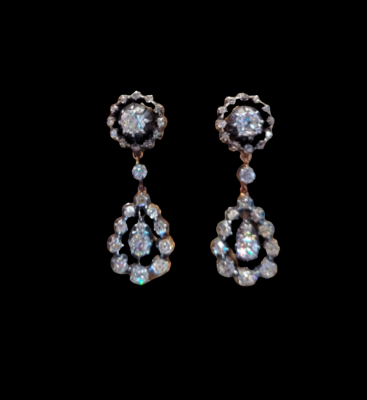 Antique old mine cut diamond drop earrings
SKU: 7426