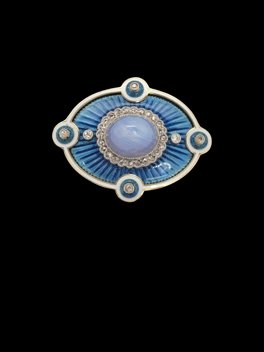 Fine Edwardian star sapphire, diamonds and enamel brooch/pendant
SKU: 8065