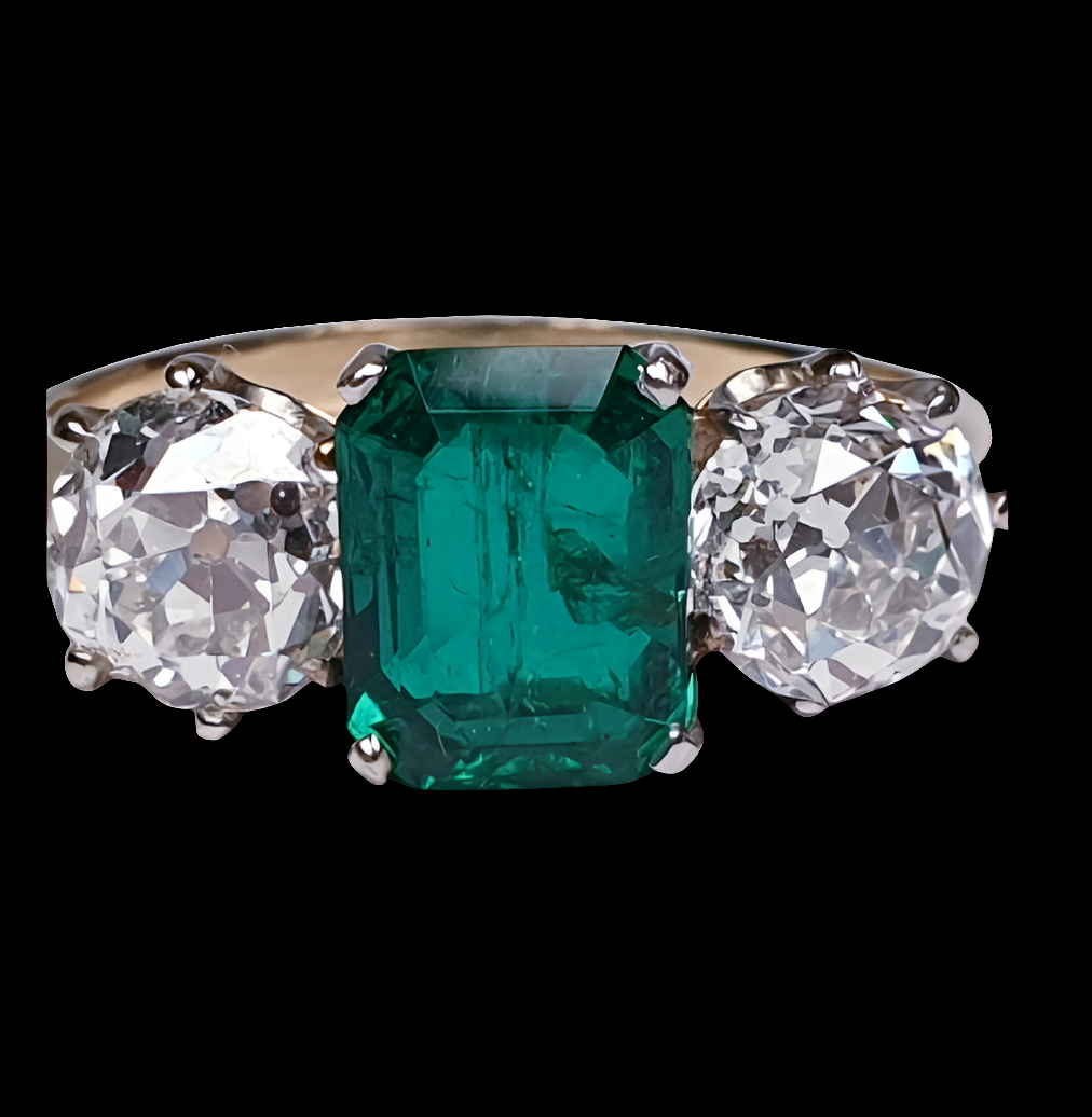 Columbian emerald and diamond engagement ring
SKU: 4330