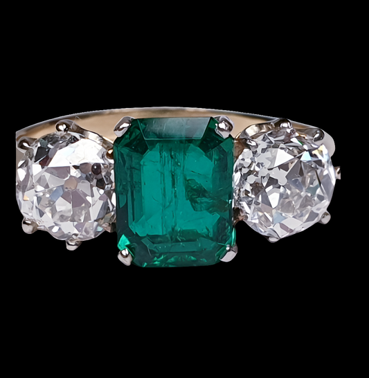 Columbian emerald and diamond engagement ring
SKU: 4330