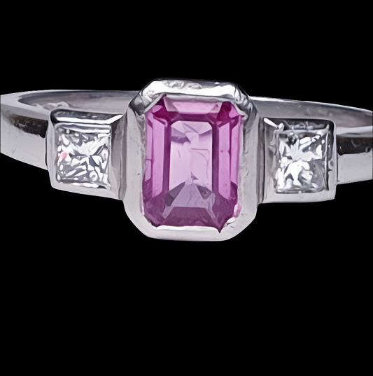 Pink Sapphire and Diamond Engagement Ring
SKU: 3175
