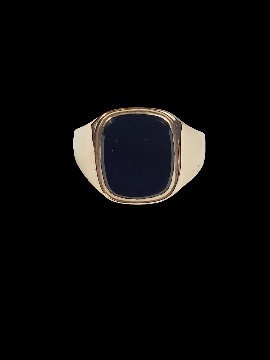 Cushion shaped bloodstone 9ct gold signet ring sku 8449