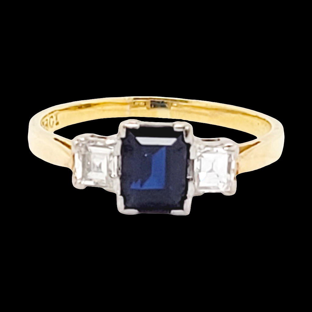 Vintage baguette sapphire and square diamond engagement ring

SKU: 6841