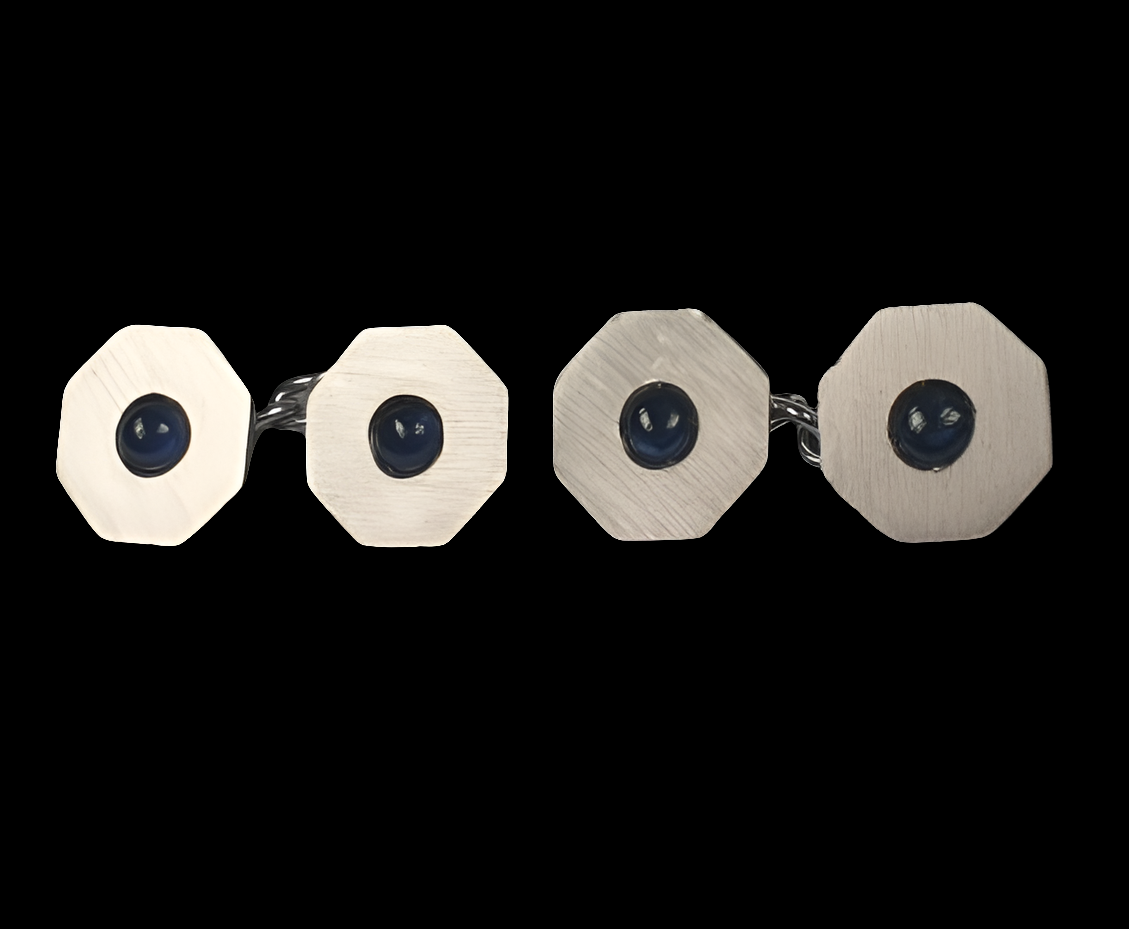 Heavy Platinum & Sapphire Cufflinks
SKU: 921