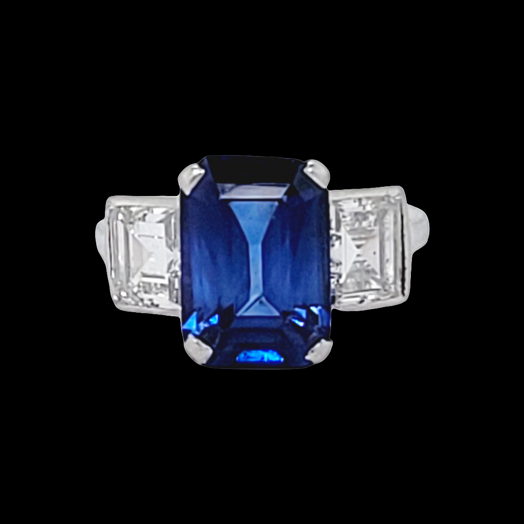 Art deco Ceylon sapphire and diamond engagement ring
SKU: 6991