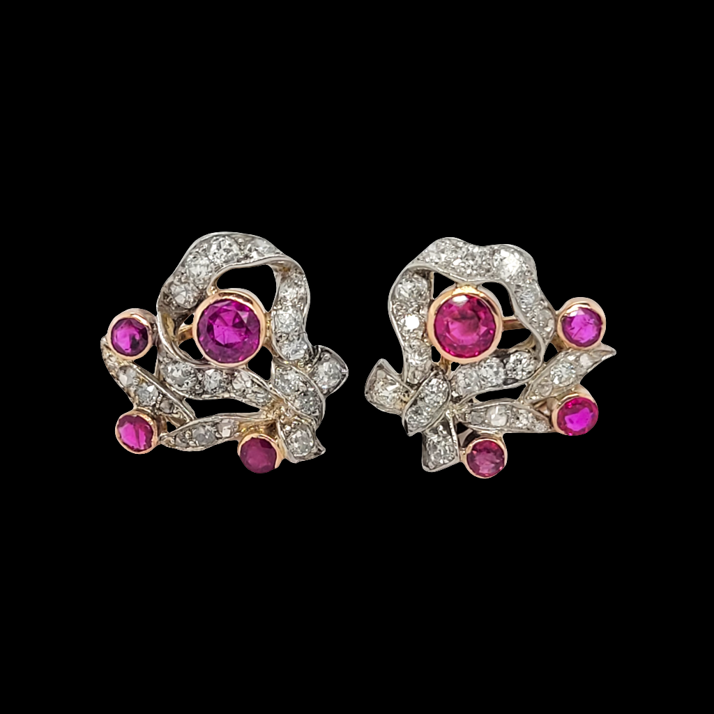 Sophisticated Ruby and diamond bow earrings

SKU: 6414