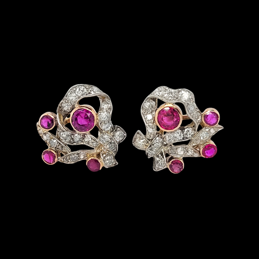 Sophisticated Ruby and diamond bow earrings

SKU: 6414