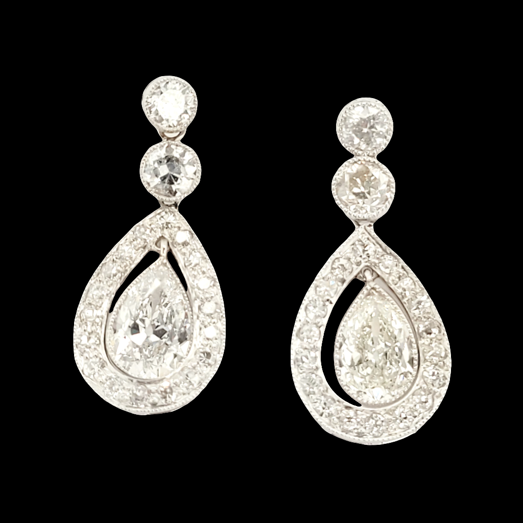 Edwardian pear shaped diamond drop earrings

SKU: 6404