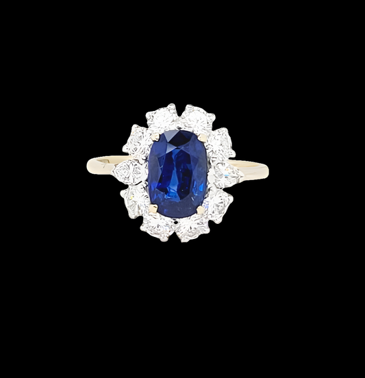 Natural Royal Blue sapphire and diamond engagement ring
SKU: 7631