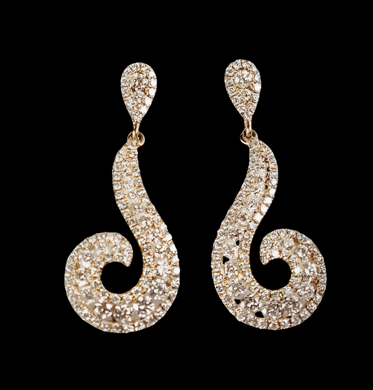 Electric modern rose gold diamond drop earrings
SKU: 5024
